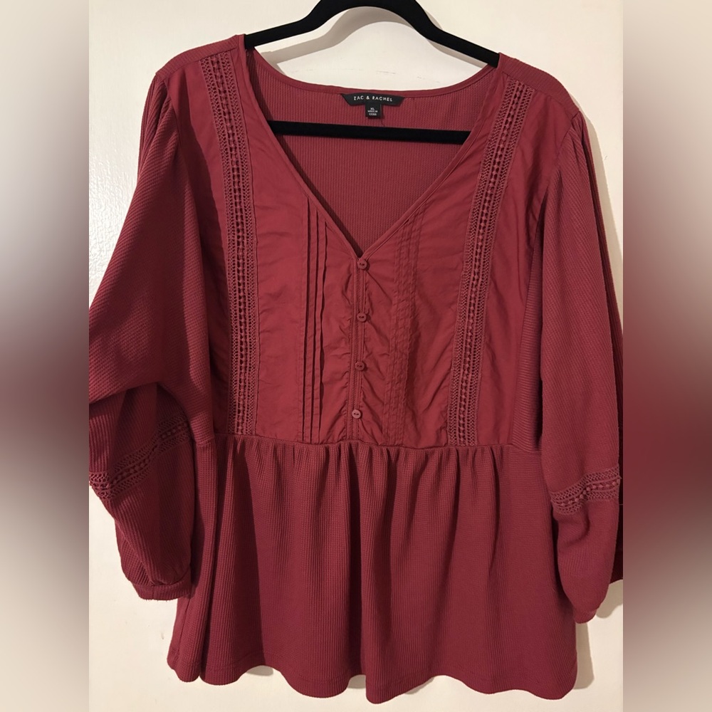 Zac & Rachel Women's Burgundy Blouse